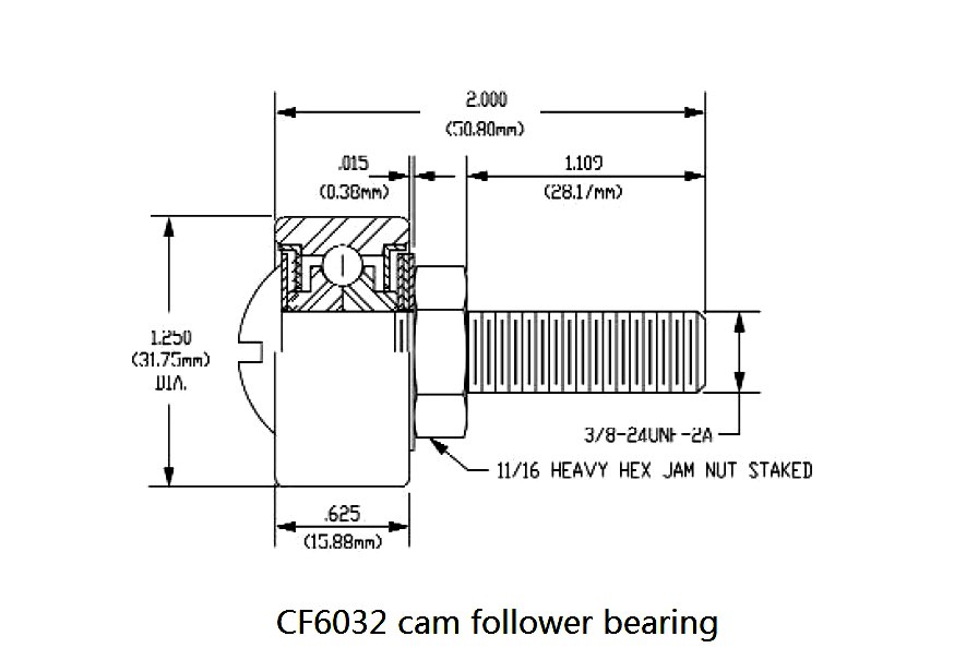 CF6032 Special agricultural cam follower bearing